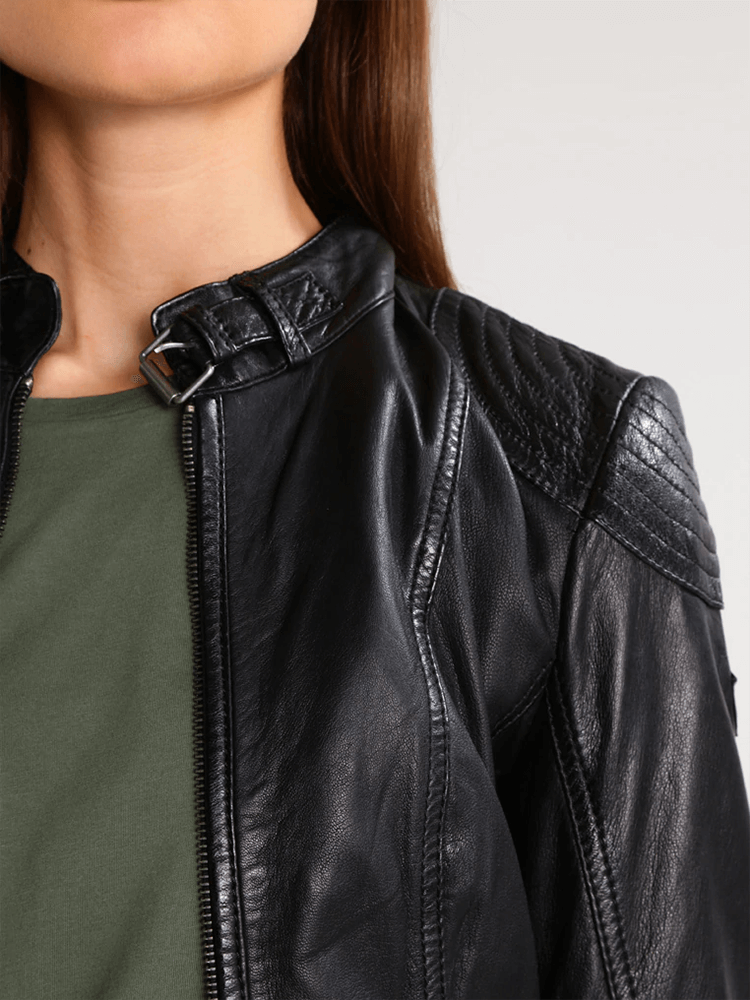 Indiana Black Hooded Leather Jacket