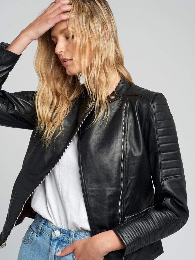 Sculpt Australia womens leather jacket Jessy Black Quilted Leather Jacket