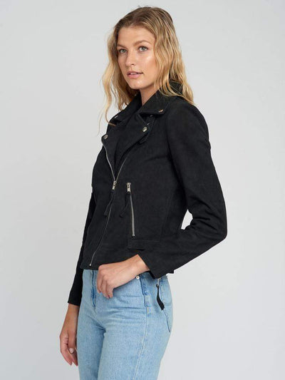 Sculpt Australia womens leather jacket Lapel Collared Suede Leather Jacket