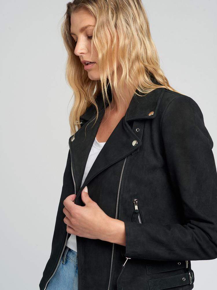Sculpt Australia womens leather jacket Lapel Collared Suede Leather Jacket