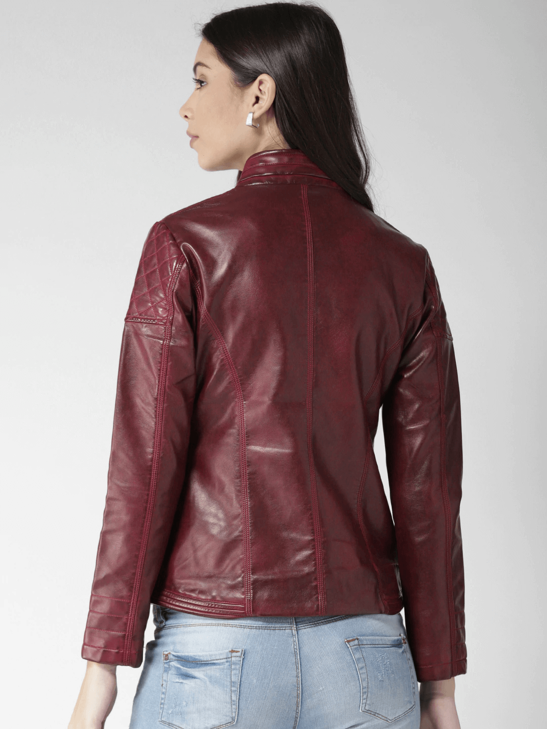 Sculpt Australia womens leather jacket Maroon Biker leather jacket