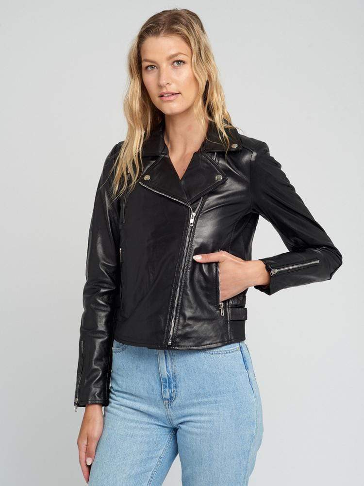 Sculpt Australia womens leather jacket Moto Black Leather Jacket