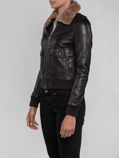 Sculpt Australia womens leather jacket Nia Fur Collared Leather Jacket