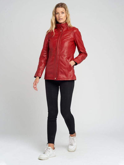 Sculpt Australia womens leather jacket Nova Red Lambskin Leather jacket