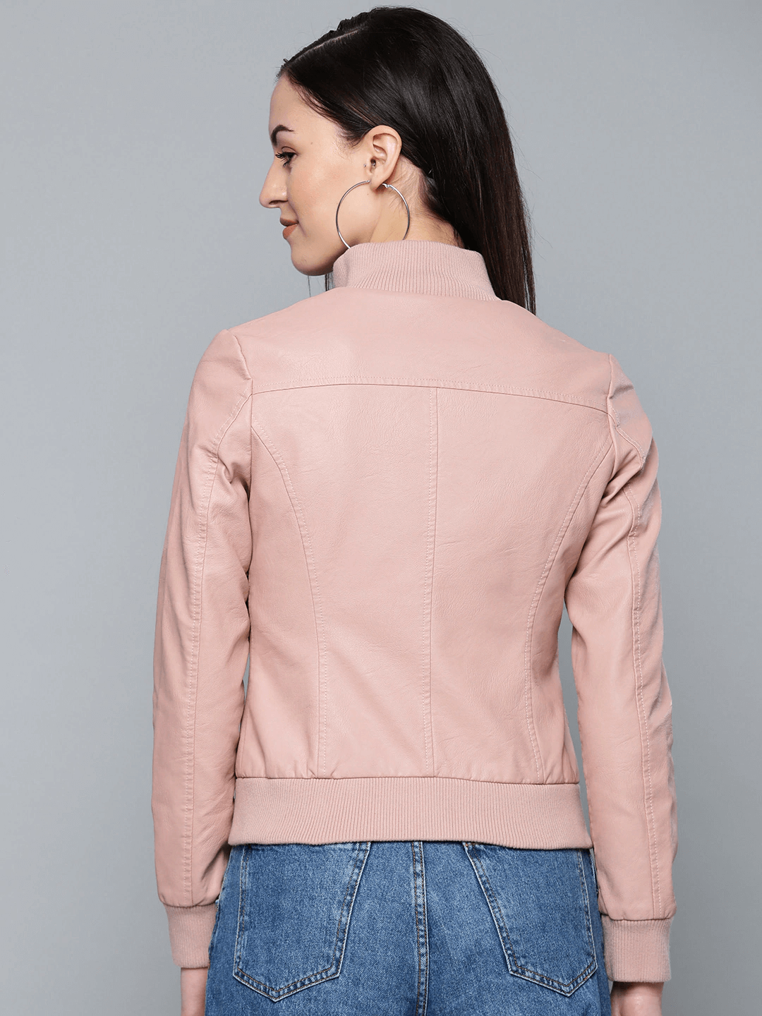 Sculpt Australia womens leather jacket Pink Solid Bomber Leather Jacket