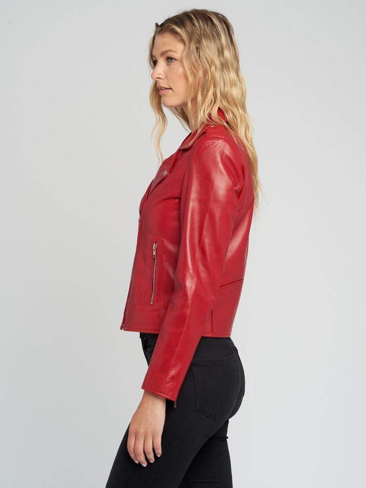 Sculpt Australia womens leather jacket Red Designer Ladies Leather Jacket