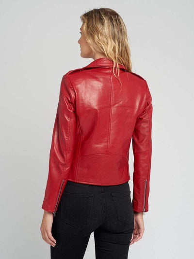 Sculpt Australia womens leather jacket Red Designer Ladies Leather Jacket