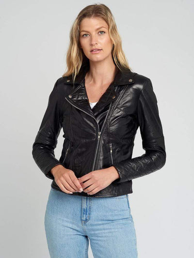 Sculpt Australia womens leather jacket Sculpt's Black Moto Leather Jacket