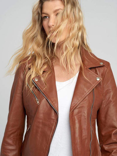 Sculpt Australia womens leather jacket Sculpt's Nutmeg Leather Jacket