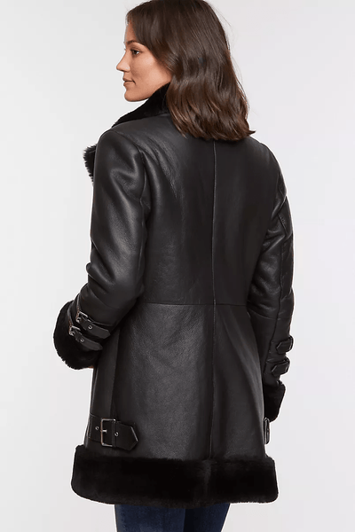 Sculpt Australia womens leather jacket Siana Black Shearling Leather Jacket