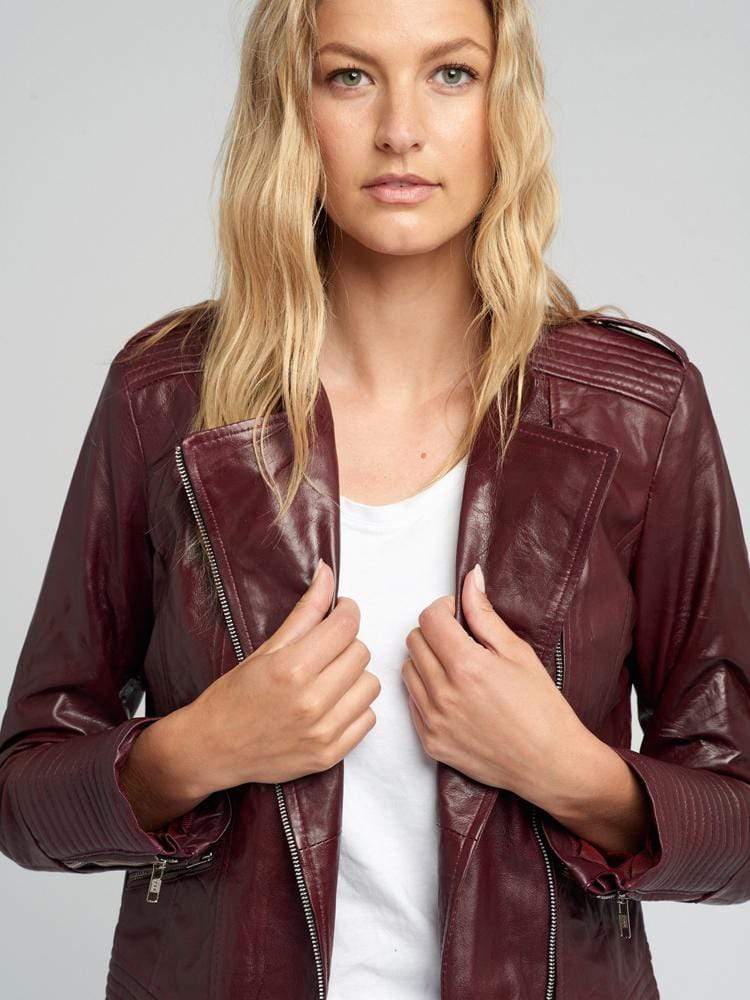 Sculpt Australia womens leather jacket Veronica Asymmetric Leather Jacket