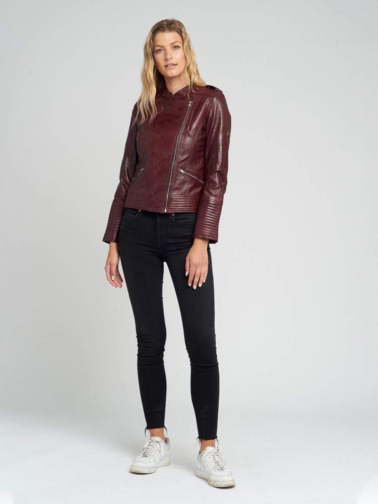 Sculpt Australia womens leather jacket Veronica Asymmetric Leather Jacket
