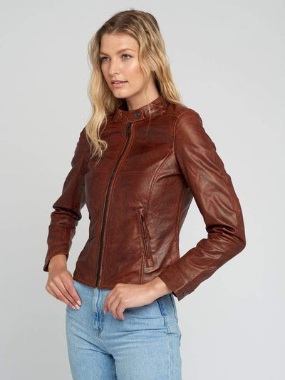Sculpt Australia womens leather jacket Victoria Brown Leather Jacket