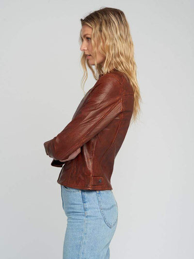 Sculpt Australia womens leather jacket Victoria Brown Leather Jacket