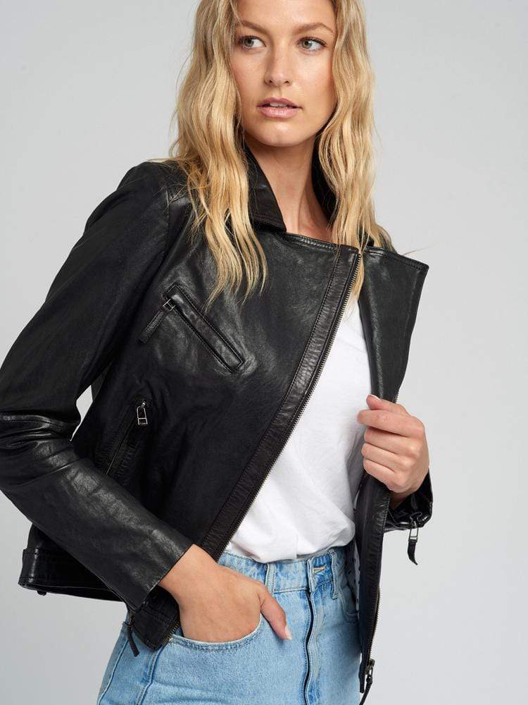 Sculpt Australia womens leather jacket Vintage Black Ladies Leather Jacket