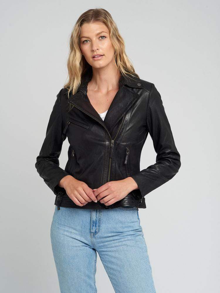 Sculpt Australia womens leather jacket Vintage Black Ladies Leather Jacket